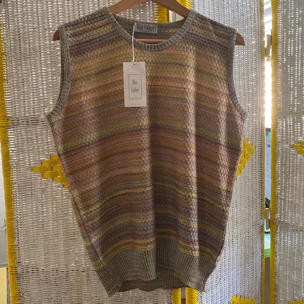 Marcazzani Vintage Rainbow Sweater Vest